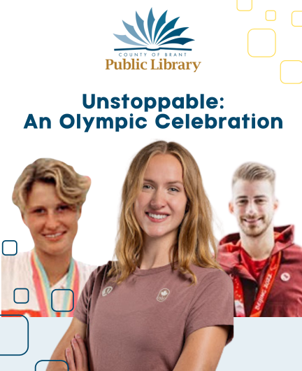 Poster for Unstoppable: An Olympic Celebration Featuring three athletes with their headshots layered overtop.
