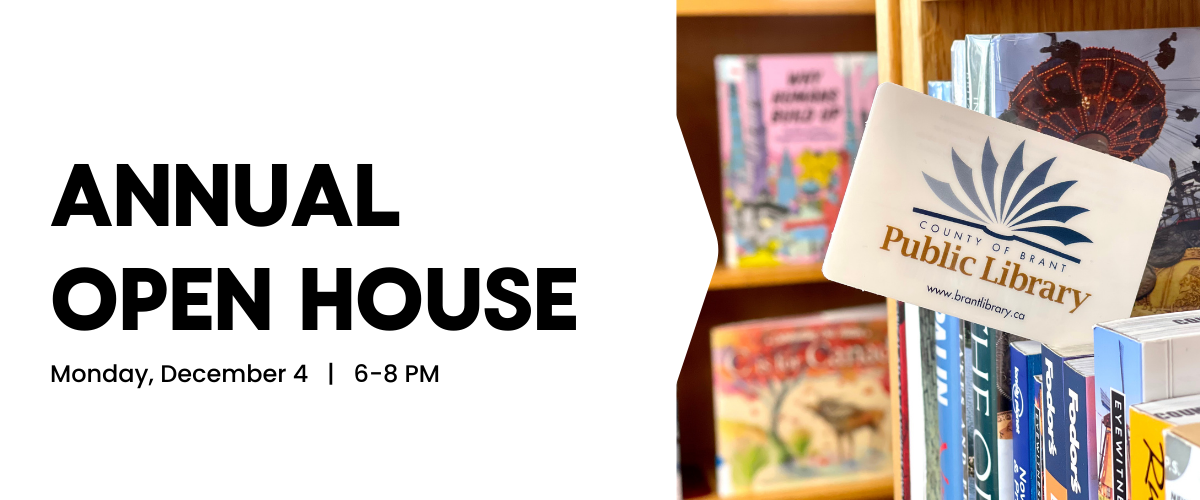 Text reads, "Annual Open House. Monday, December 4, 6-8 PM."